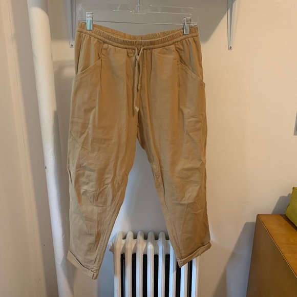 OAK + FORT Tan Joggers - Picture 1 of 5